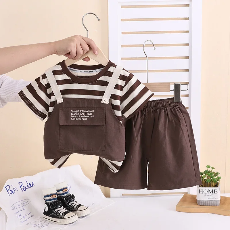 

Summer Baby Boys Clothes Set Children T-Shirt Shorts 2Pcs Kids Clothing Suit Infant Casual Costume Toddler Outfits Set