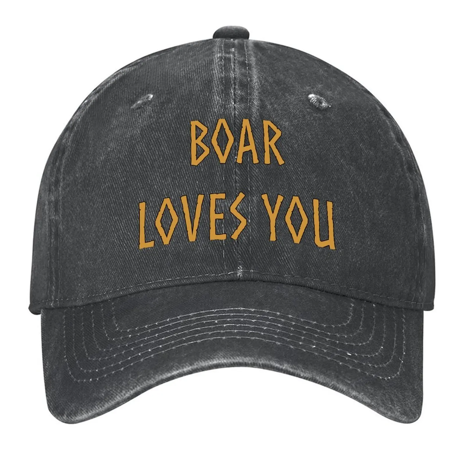 

Boar loves you - Valheim inspired Baseball Cap custom Hat Luxury Hat black Rugby Women's Hats Men's