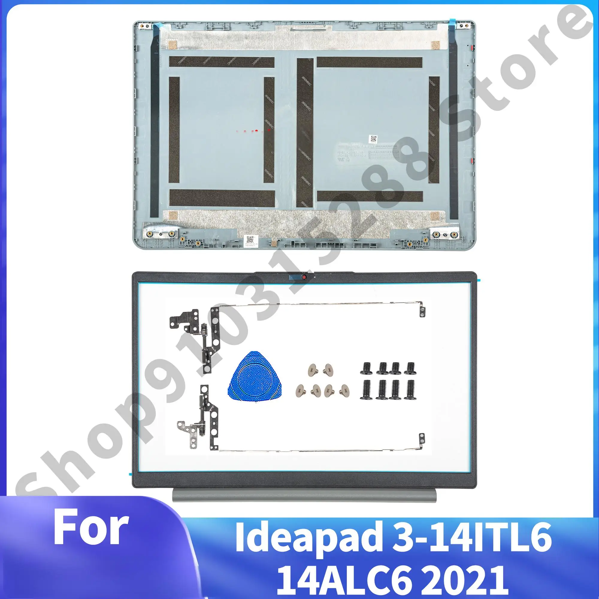 

New Laptop Housing Case For Ideapad 14s 3-14ITL6 3-14ALC6 2021 LCD Back Cover Front Bezel Hinges Replacement Blue