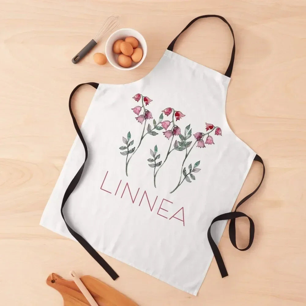 

Nordic Wildflower Linnea Twinflower Pretty Pink Flowers floral Apron custom women's kitchen chefs Professional Barber Apron