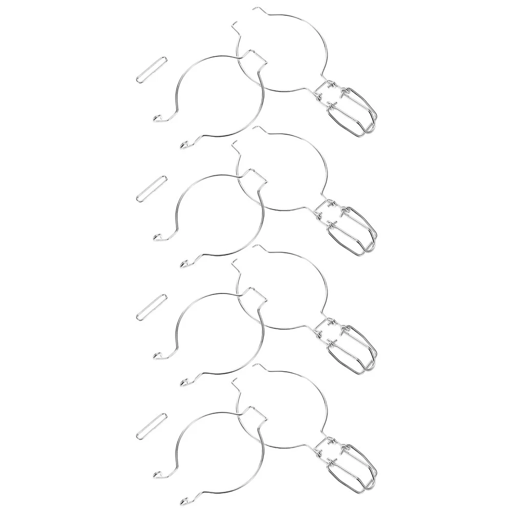 

4 Pcs Sealing Can Buckle Lamp Holder Fixing Ring Metal Reinforced Glasses Rope Container Hole Bags Retaining Spring Clips Bulb