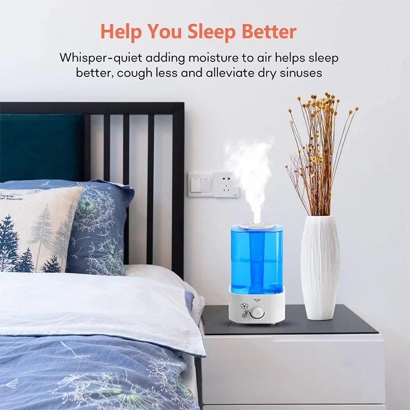 Silent Cold Mist Luftbe feuchter 2 Liter kleiner Luftbe feuchter, geeignet für Schlafzimmer/Wohnzimmer uns Stecker
