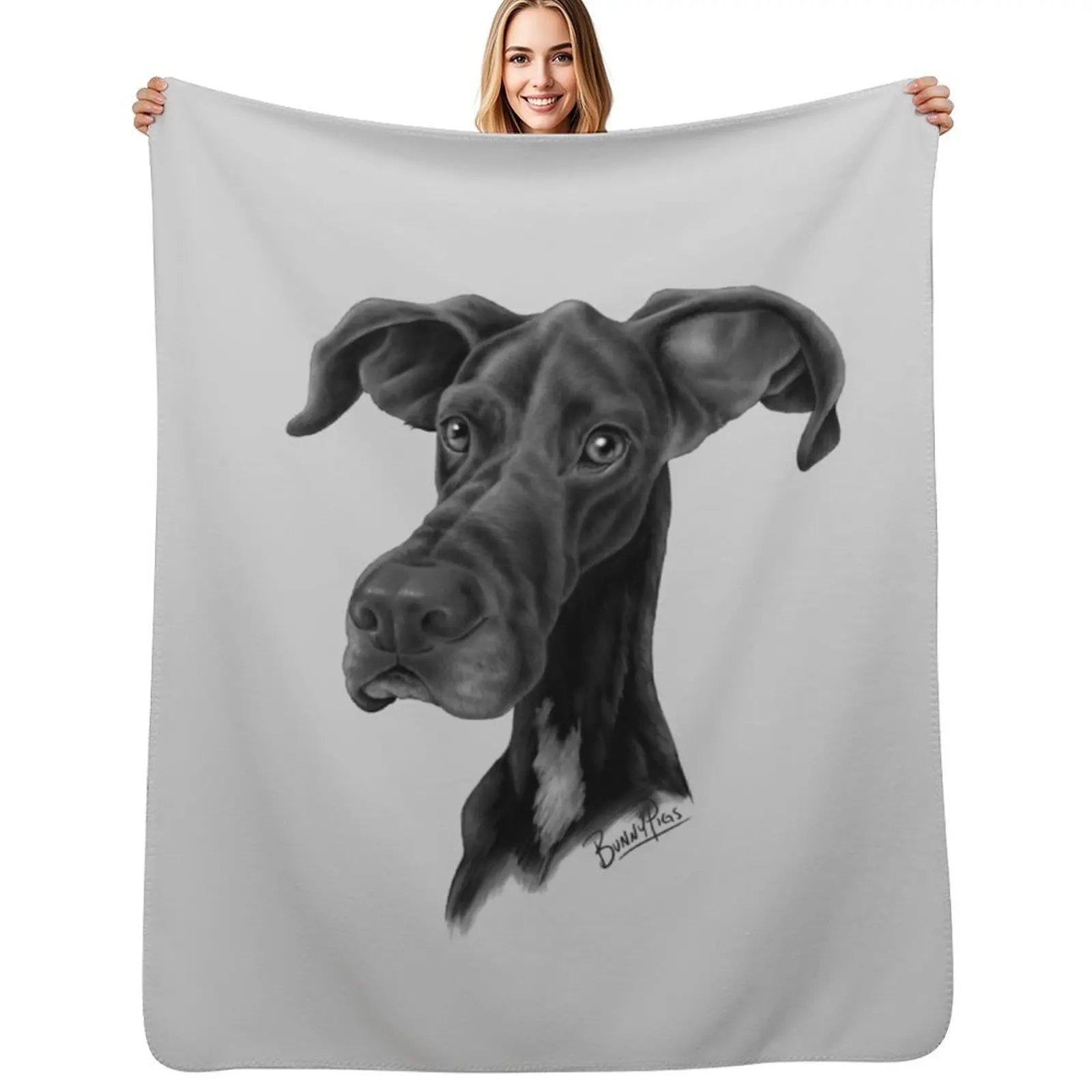 

Midnight the Dane Throw Blanket Year Round Soft Comfortable Blanket for Home