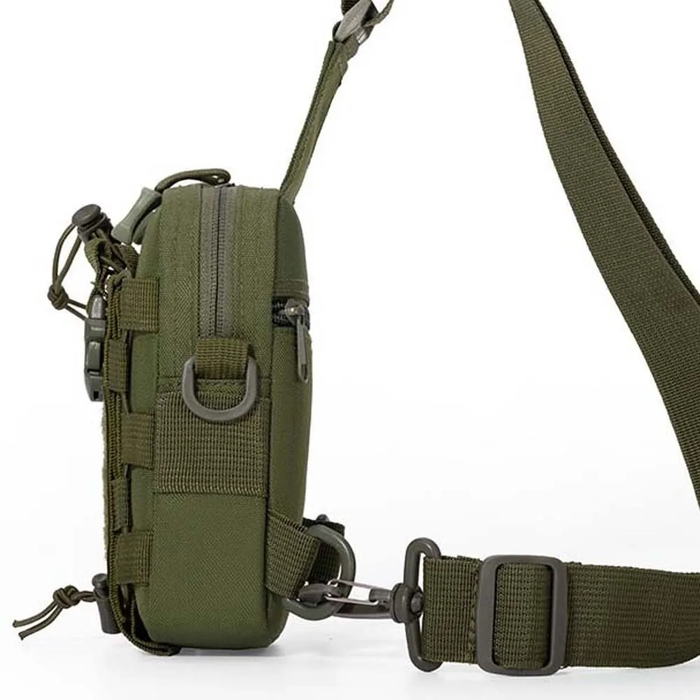 Multi-functional Men's Nylon Waist Pack Solid Color with Water Bottle Holder Riding Shoulder Bag Adjustable Strap Large Capacity