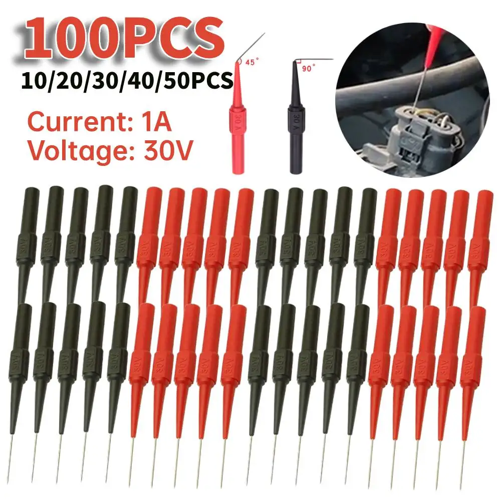 10-100Pcs Diagnostic Tools Multimeter Test Lead Extention Back Piercing Needle Tip Probes Autotools Automotive Kit Machine 0.7mm