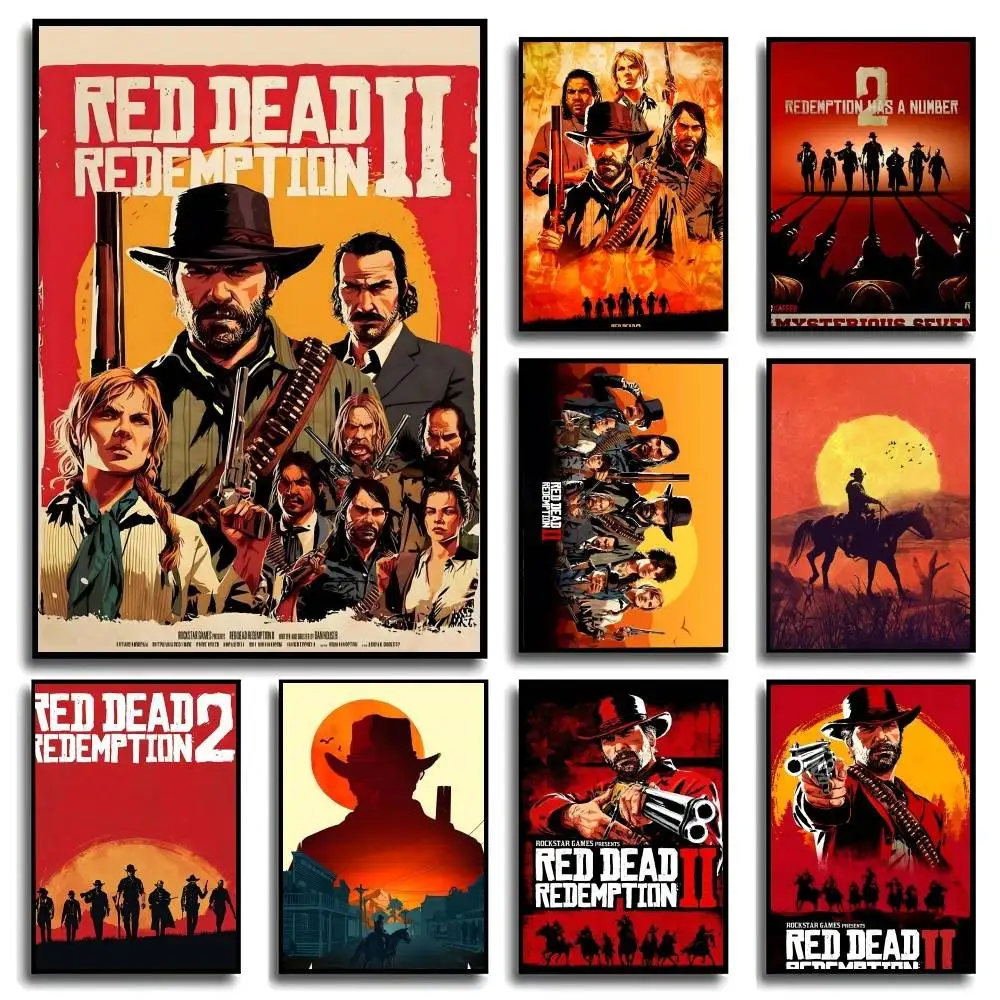 

Постер Red Dead Redemption, декоративные постеры для гостиной, качественная картина на холсте в винтажном стиле, декор для дома, настенная живопись