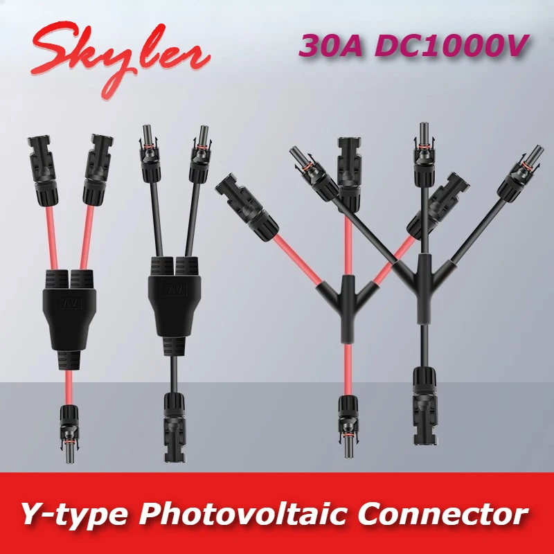 WaterproofY-shapedPhotovoltaicConnectorCable30ADC1000VIP671to2ParallelBlackRedWireY3Y4Y5SolarPanelPlugWire-AliExpress13