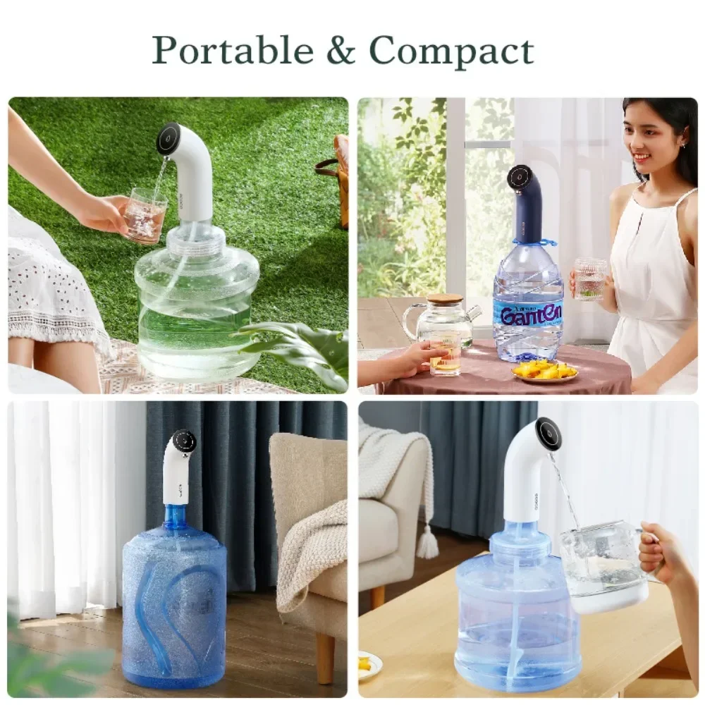 ECOCO Automatic Electric Water Gallon Pump Plastic USB Rechargeable Camping Water Bottle Pump 19 20 Liter Drinking Dispenser