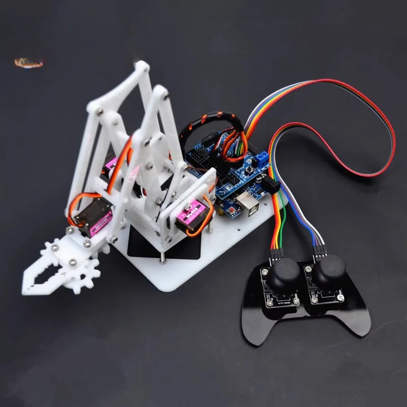 Acrylic remote control manipulator arm for arduino ps2 assembly robot programming mg90s