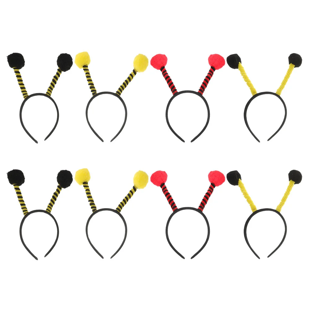 8 Pcs Ladybug Hair Hoop Plush Headband Party Headbands for Adults Carnival Hairband Child