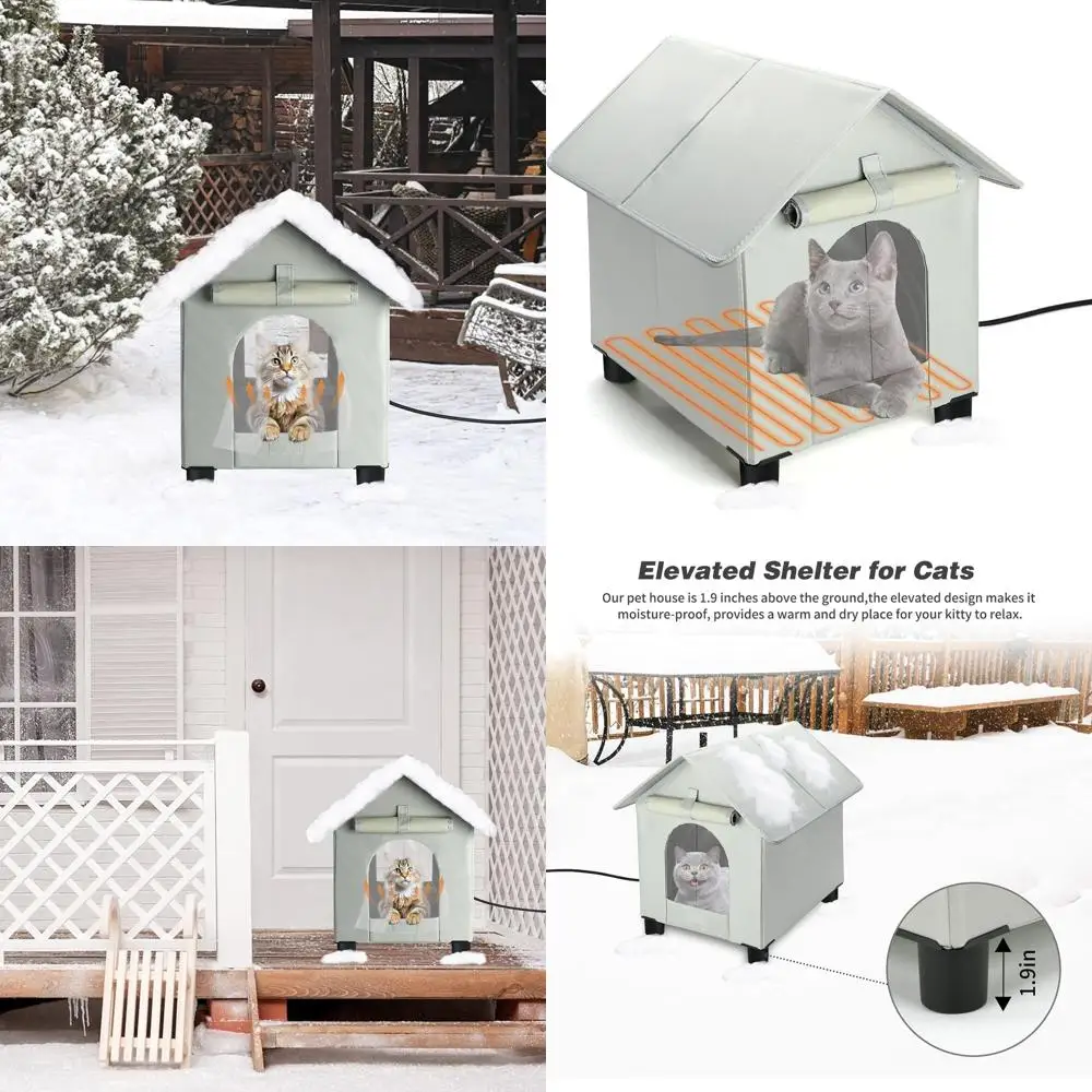 

Winter-Ready Insulated Outdoor Cat Shelter for Grey Cats