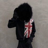 Y2k Pullover Plush Hat Hoodies Printed Sweatshirt Vintage Dark Gothic Clothes Streetwear Casual Fashion Trend Outift Ootd New