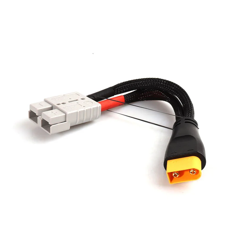 XT90 Male/Female to 50A Plug Connector XT90 With 50A Adapter 6 Sq Copper Electric Vehicle Power Cord Sleeve Network Tube 20cm