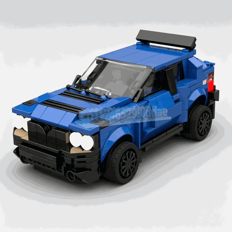545PCS Blue Rally Hatchback Restomod Building Blocks Performance Car Model DIY Assembly Set Classic Road Vehicle Display Gifts