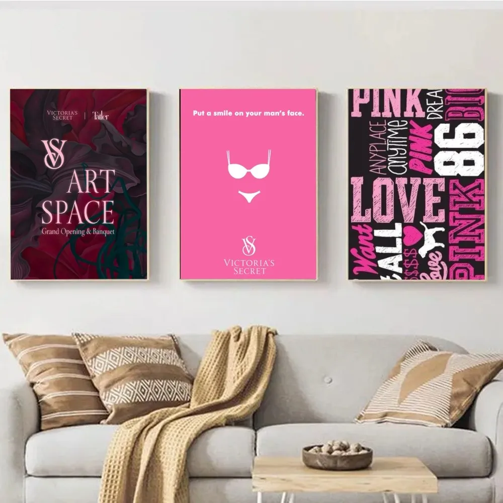 S-SeCret Fashion Luxury V-VictORias-S Poster Sticky Wall Art Printing Waterproof Home Living Bed Room Bar Aesthetic Decor Poster