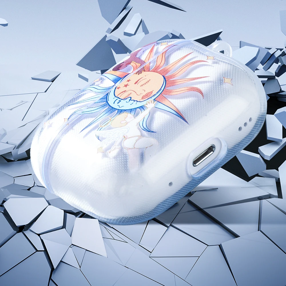 Apple Airpods,イヤホン,蝶,太陽,宇宙飛行士,ソフト,2,1,3プロ用のTPUカラーペイントカバー