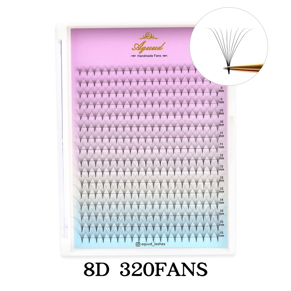 AGUUD 6D 8D 10D 30D 40D Vorgefertigte Fächerwimpern mit spitzer Basis, russische Volumen-Wimpern, professionelle Wimpernverlängerungen, Make-up, Cilios – Detail 8