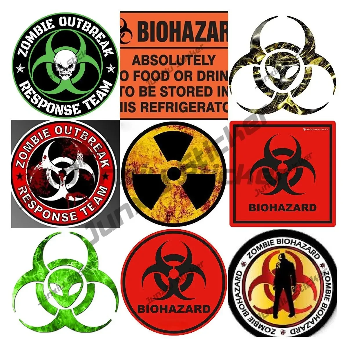 Biohazard Stickers Sign Decals Waterproof Biohazard Warning Label，Use for Hospitals and Industrial Round Sticker Alien Biohazard