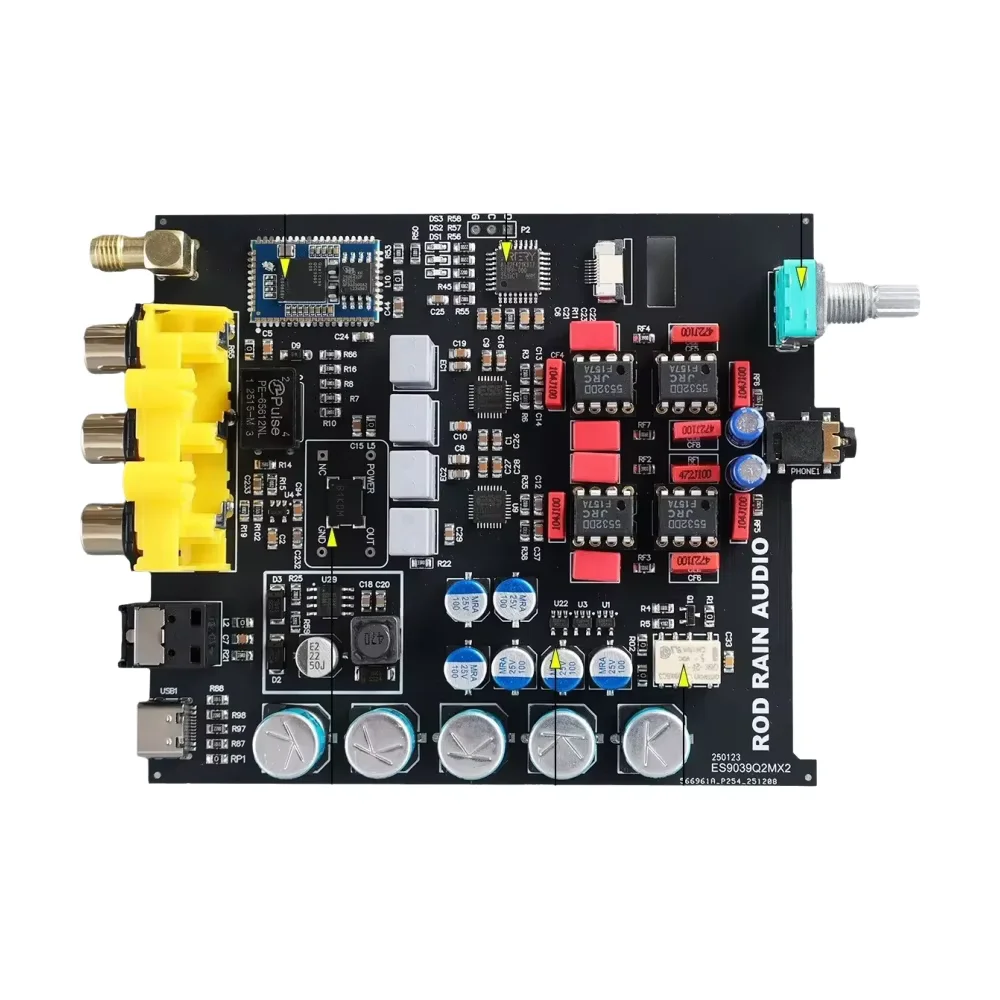 B2 Dual ES9039Q2M Desktop DAC Bluetooth 5.2 Receiver LDAC HiFi Decoder USB Sound Card Audio Player