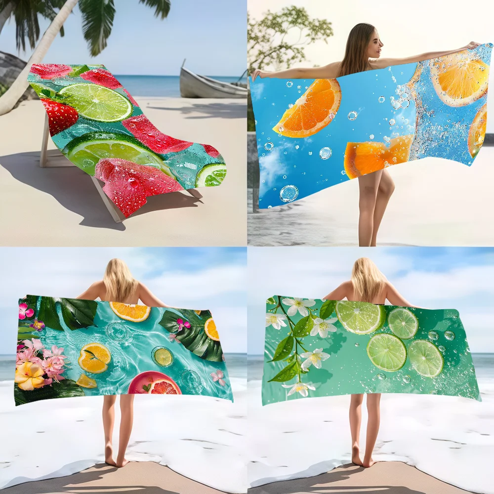 

Fashion Colorful Fruit Towel Absorbent microfiber beach towel，quick drying, for swimming, camping, yoga and outdoor beach