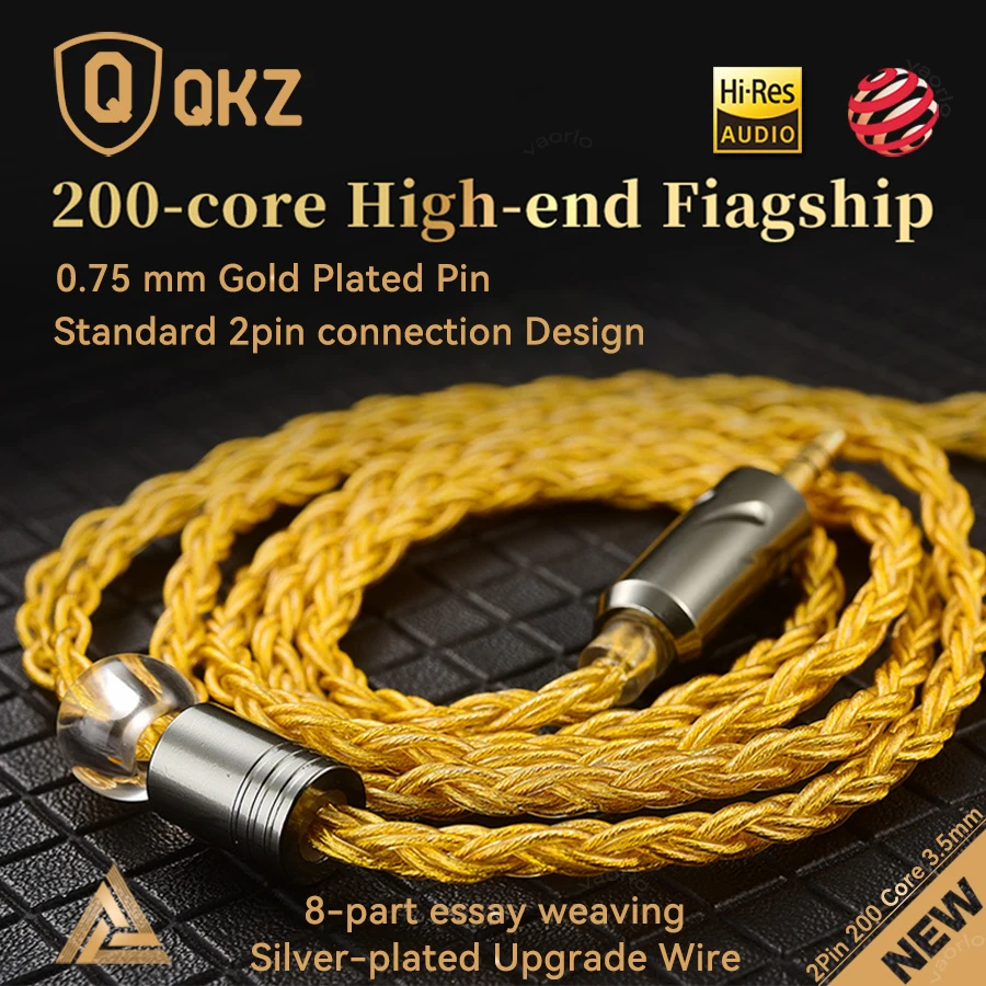 QKZ T1 Earphone Cable OFC Type Copper Silver-plated Upgrade Cable 3.5mm Wired Headphones For KZ ZSN PRO ZS10 pro EDX TRN CCA