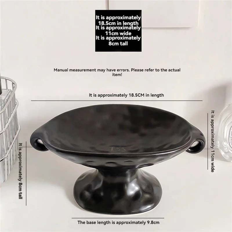 Bandeja de armazenamento de sabão para cozimento de pé alto ABBO-Retro, 1 peça de orelhas duplas para decoração de casa saboneteira de banheiro