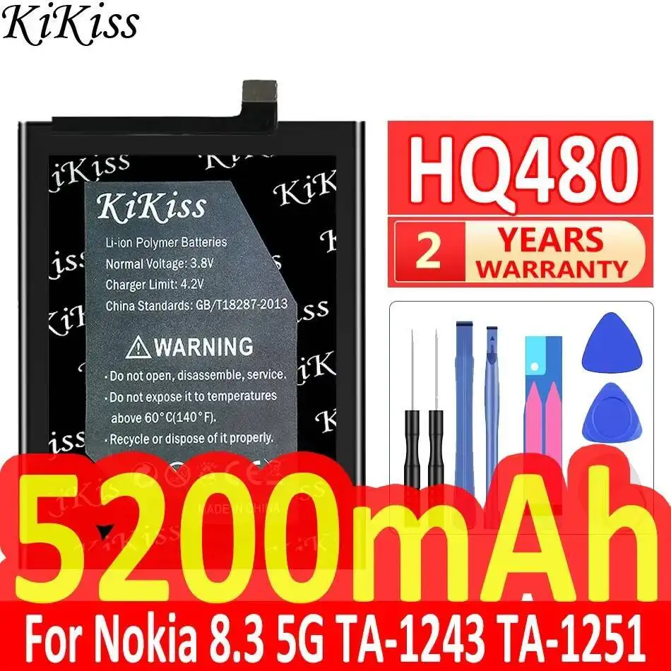 

HQ480 For Nokia 8.3 5G TA-1243 TA-1251 Mobile Phone Battery Long-Lasting Performance Premium Replacement 5200Mah