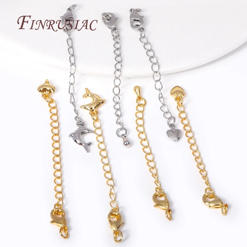 18K Gold Plated Extension Chain with Lobster Clasp For Jewelry Making DIY Findings,Necklace Extender Accessories For Bracelets