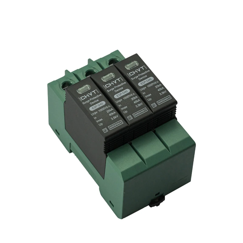 3 uds CHYT protección relámpago 2P 3P 2 3 polos Spd 20Ka 40Ka 1000V CC Solar Pv Dc dispositivo de protección contra sobretensiones