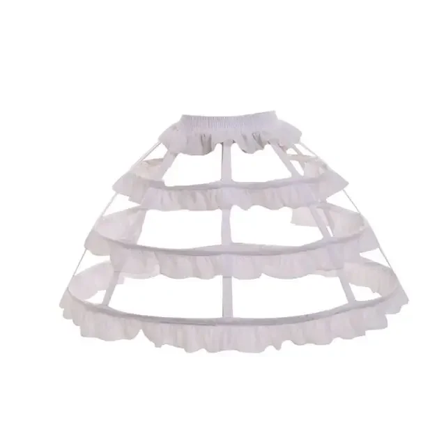 Women Girls Lolita Hollow Lotus Leaf Lace Bird Cage Fish Bone Skirt Cosplay Petticoat Bride Wedding Dress Lining