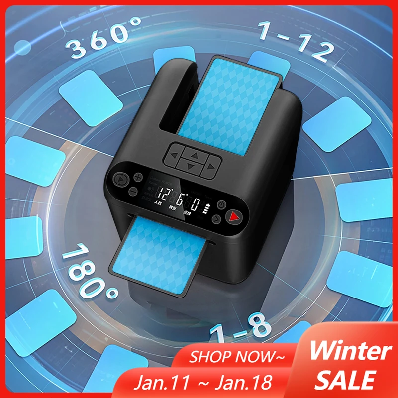 Machine automatique intelligente de revendeur de cartes 2-12 lecteur 360 °   Cartes à jouer rotatives, outil de guidage, jeux de fête à domicile, dispositif de Poker