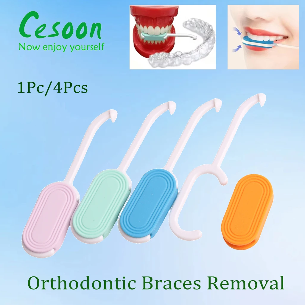 1Pc/4Pcs Orthodontic Braces Removal Plastic Hook 2-in-1 Aligner Remove Hand Held Dentistry Tooth Chew Bit Extractor Products