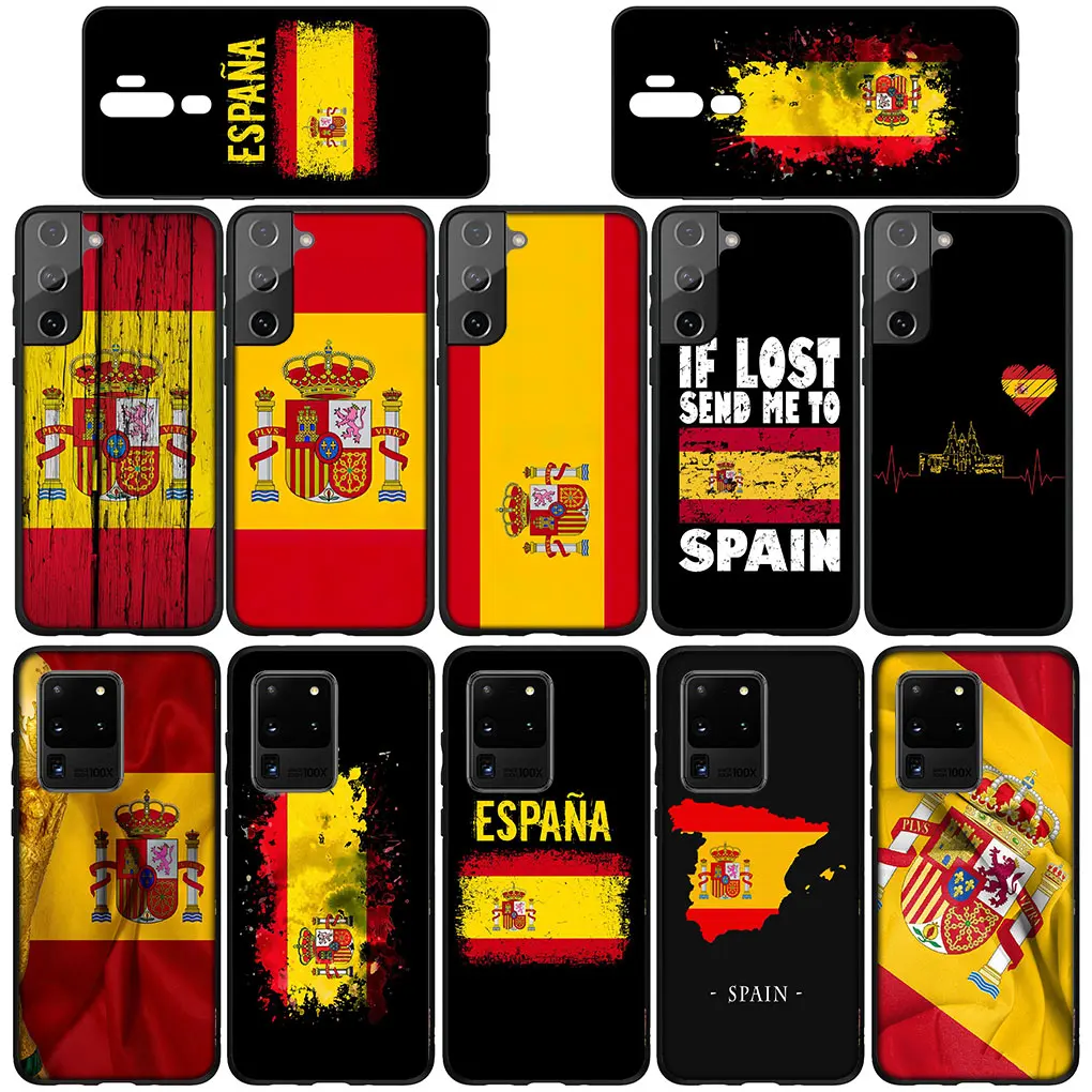 Yellow Red Spain Flag Soft Cover Phone Casing for Samsung Galaxy S21 S20 Fe S23 S22 Ultra S8 Plus A12 A13 A21S A71 M21 Case