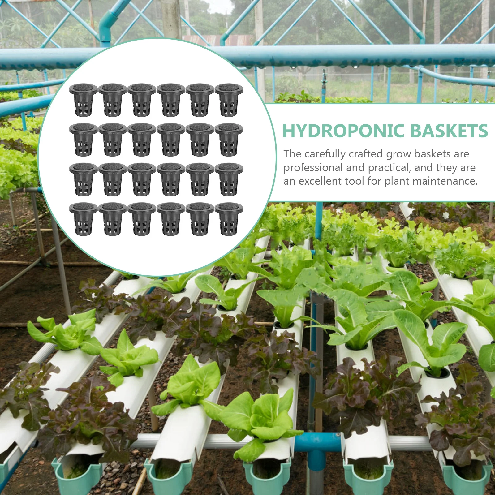 

100 Pcs Planting Basket Cotton Set Mesh Planter Nursery Pots Container Plastic Net Cups Black Hydroponic Flower