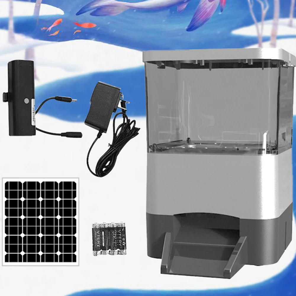 

2023 hot sale koi feeder large outdoor fish pond solar feeder wifi control Pet Products Aquarium & Accessories