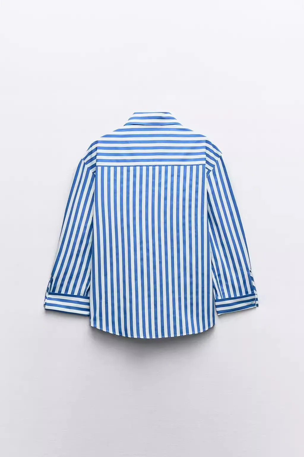 Frühling 2024, Damen-Faion, lässig, locker, gestreift, Seide, Irt, Neuankömmling, vielseitig, lang, Sve, quadratischer Kragen, klassische Passform