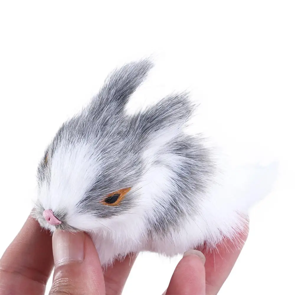 Realistic 5CM Miniatures Birthday Gift Model Fur Easter Plush Bunny Kids Toy Simulation Rabbits