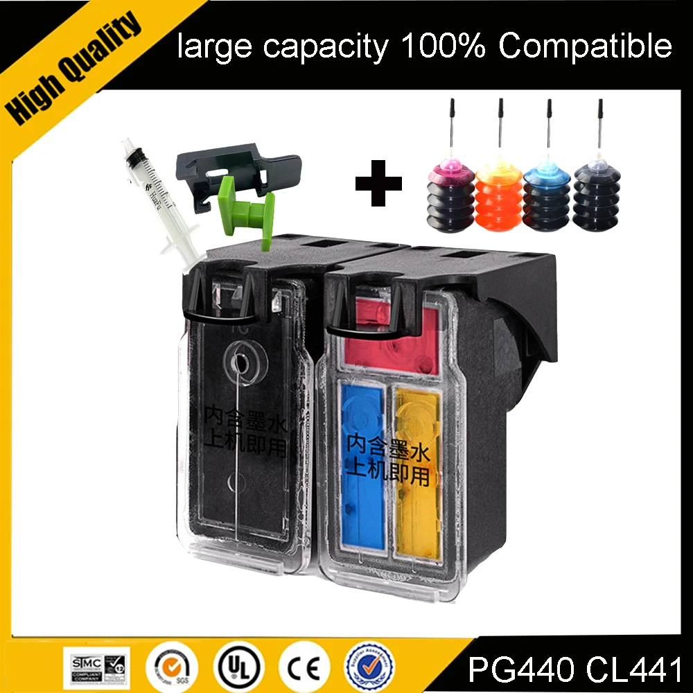 

PG440 PG-440 441 compatible Ink Cartridge For Canon PIXMA MX374 MX394 MX434 MX454 MG3240 MG3540 inkjet printer pg440xl 441xl