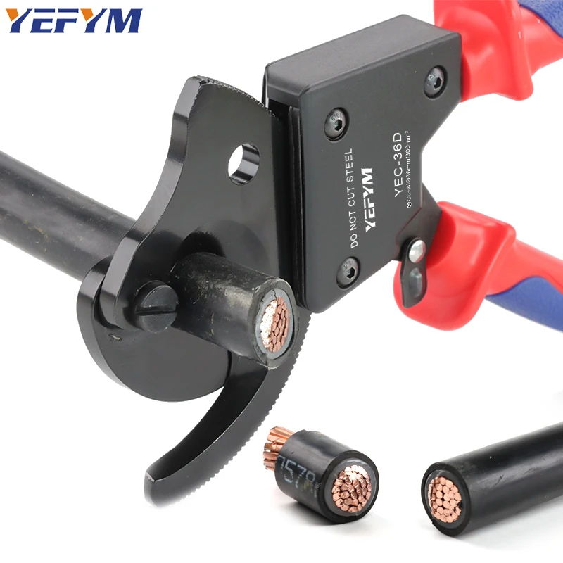 Ratcheting Cable Cutters Wire Pliers YEC-36D Heavy Duty Wire Cutters For Multi-Strand Aluminum & Copper Cables up to 240mm²