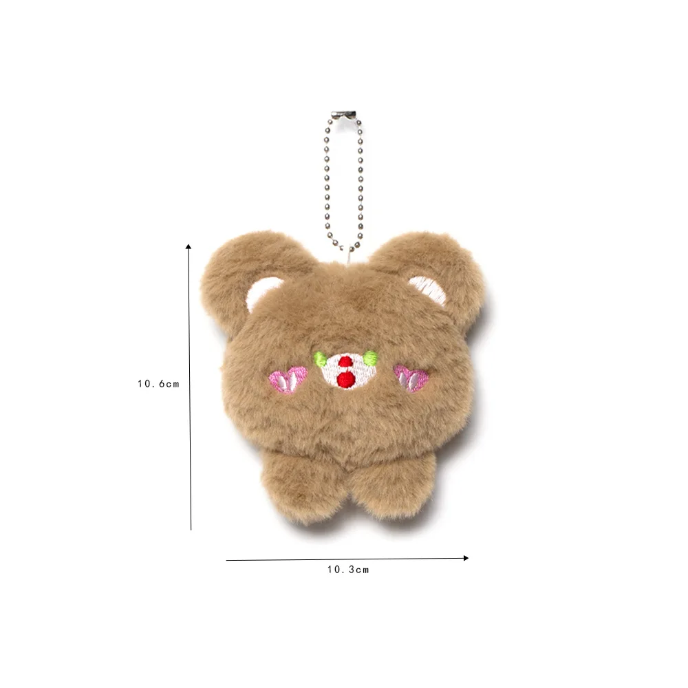 Porte-clés ours en peluche de dessin animé pour enfants, doux, mignon, animal, petit pendentif, beurre, sac, cadeaux pour filles, couple, 1 pièce