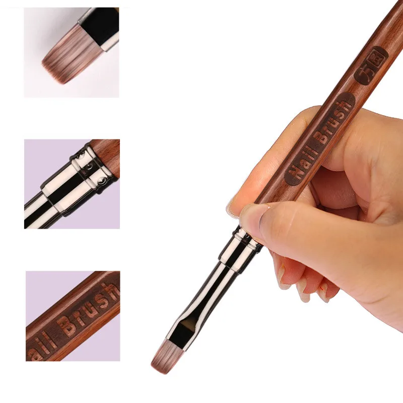 1/2 قطعة خشب الصندل هلام اللوحة فرشاة مسمار الفن ل هلام تلميح تمديد الاكريليك منشئ ملحق مسمار فُرش رسم هلام فرشاة الأظافر #3