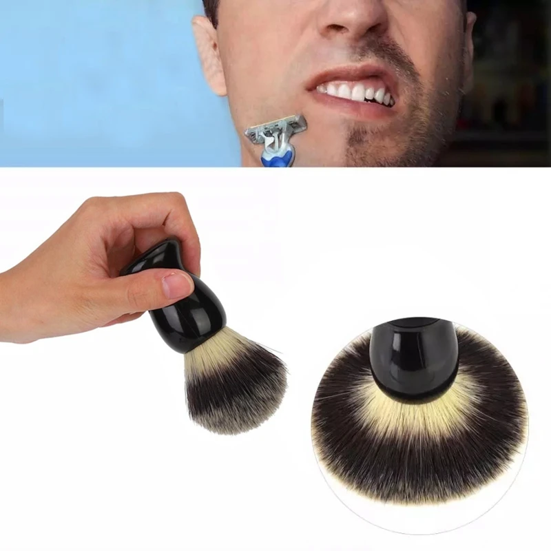 Brosse à Barbe en Bois en Poils de Sanglier Doux pour Homme, Outil de Rasage pour Coiffeur, Kit de Peigne à Moustache, Support de Rasage