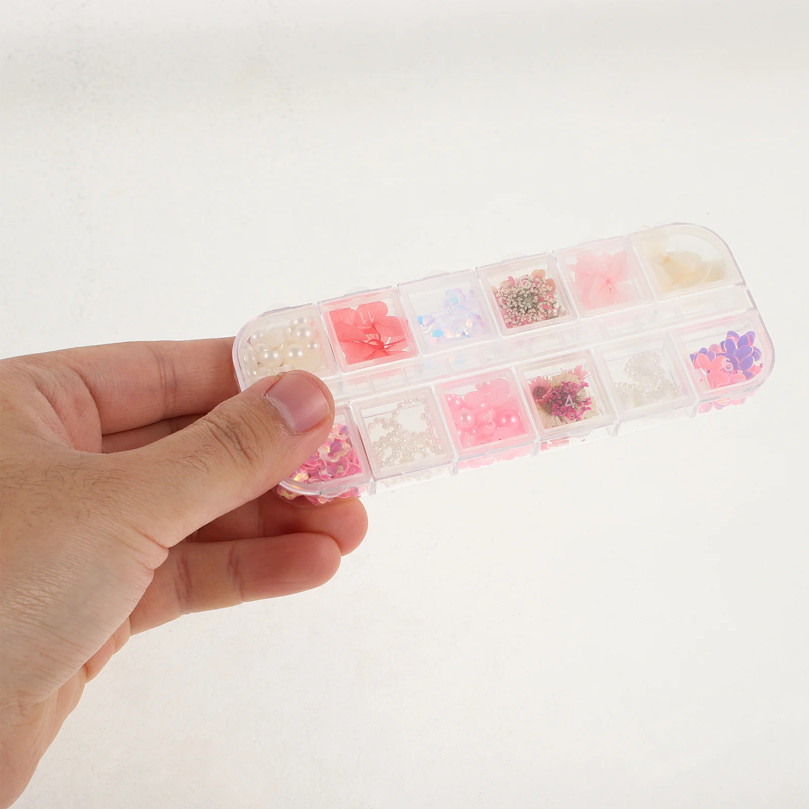 Atemberaubender Gesichtsschmuck mit getrockneten Blumen für Braut-Make-up-Bühnenauftritte und Fotoshootings, Maniküre-Juwel in verschiedenen Stilen