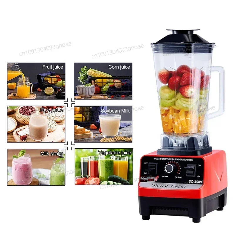 2000W Heavy Duty Commercial Blender Fruit Mixer Juicer Food Processor Ice Smoothies Blender High Power Juice maker Crusher 220V