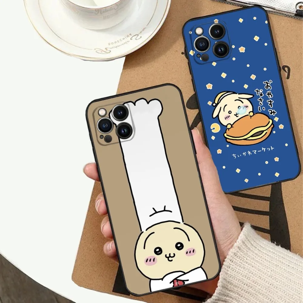 Японский аниме чехол C-Chii для телефона Apple iPhone 15,14,13,12,11,XS,XR,X,8,7,Pro,Max,Plus, мини силиконовый черный чехол