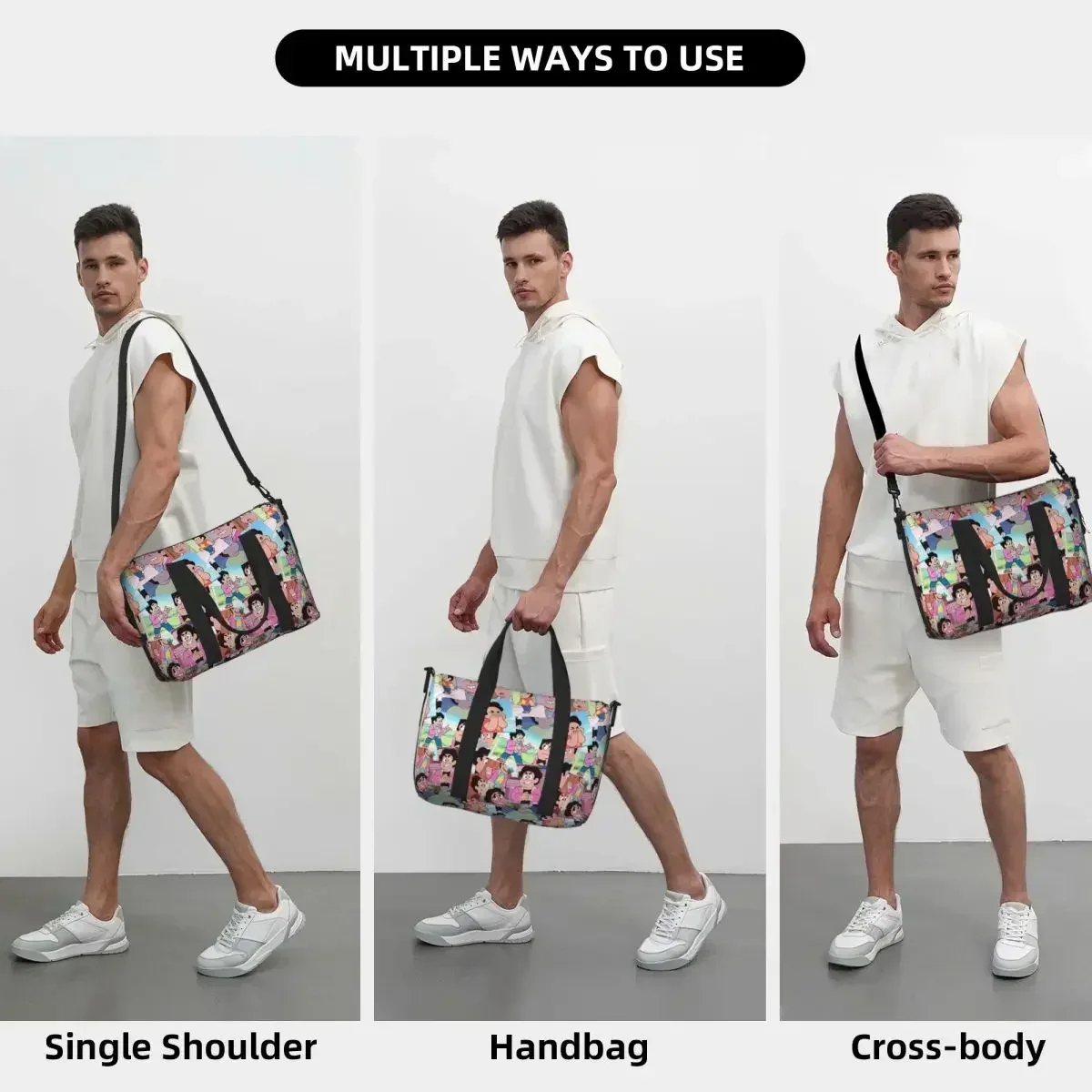 Steven Universe Cartoon Beach Travel Bag Large Capacity Tote Bags for Gym Yoga Women Shopping Duffle Shoulder Bag