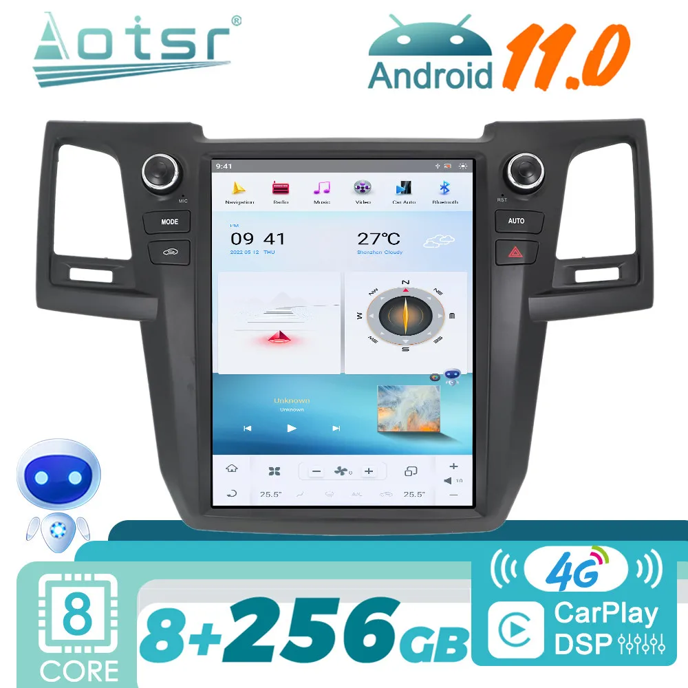 

Автомагнитола для Toyota Fortuner Hilux 2008-2015, Android, стереоприемник, Авторадио, мультимедийный видеоплеер, головное устройство с GPS-навигацией