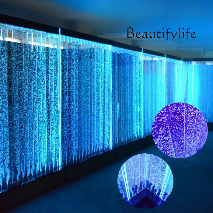 Large acrylic screen water curtain wall running water bubble wall creative partition can be customized