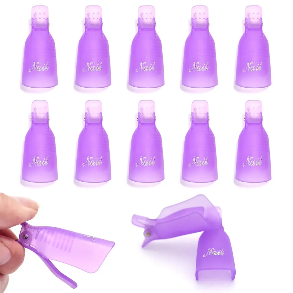 LULAA 10/16 piezas de clips de plástico para remover gel acrílico, con remojo, herramienta para quitar esmalte en gel 2