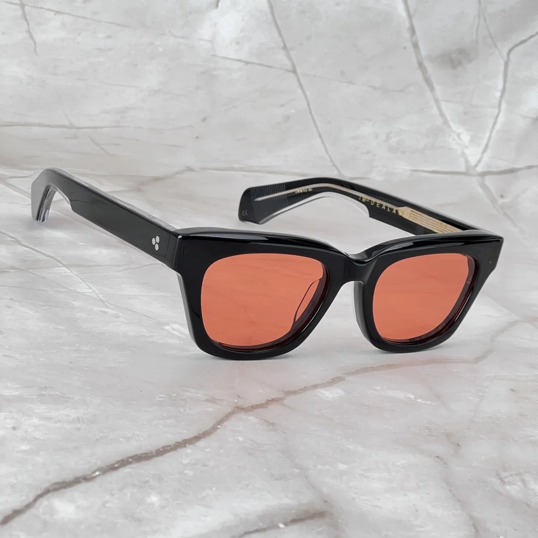 

JMM DEALAN Sunglasses Retro Classic Thick Acetate Frame Subtle Cat-Eye Handmade UV400 Designer Eyewear for Men and Women